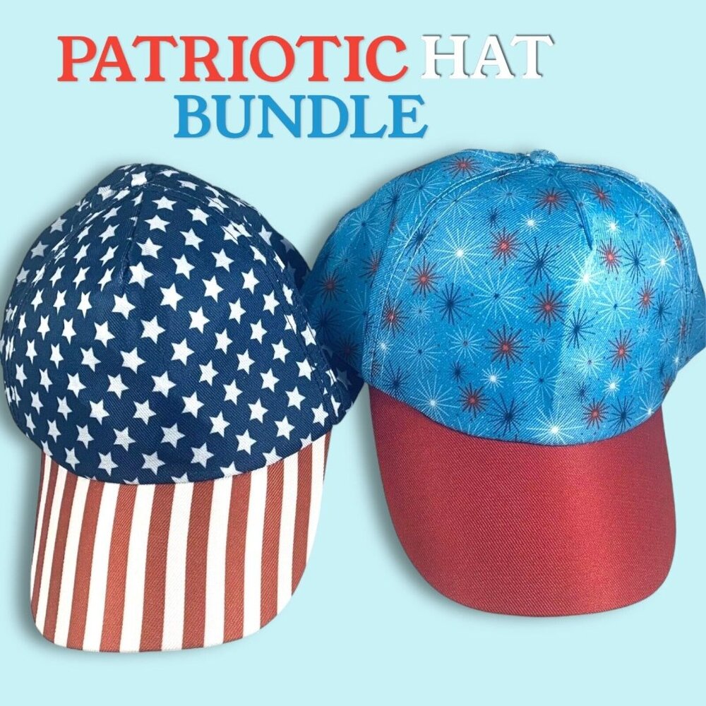 USA America Stars & Stripes Patriotic Baseball Caps Hat 4th of July NEW! OSFM